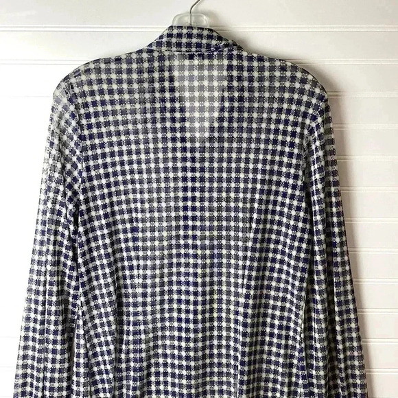 Cabi Gray Long Sleeve Geometric Print Sheer Mesh Women's Top Size Medium - Picture 6 of 10